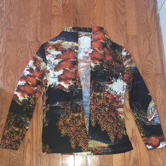 🍂🍁 Fall Free People Inspired Vintage Autumn Intarsia Shirt Sz S - Picture 6 of 8